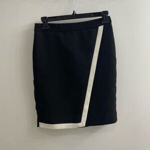 J. Crew Factory Black & White Knee-Length Pencil Skirt Size 0P